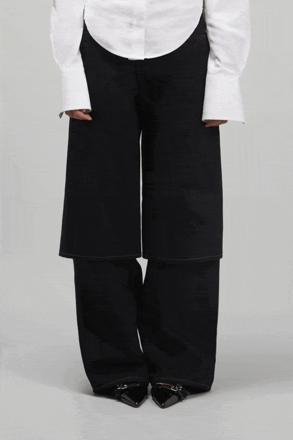 DOUBLE PANTS DENIM BLACK