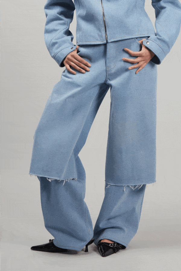DOUBLE PANTS DENIM LIGHT BLUE