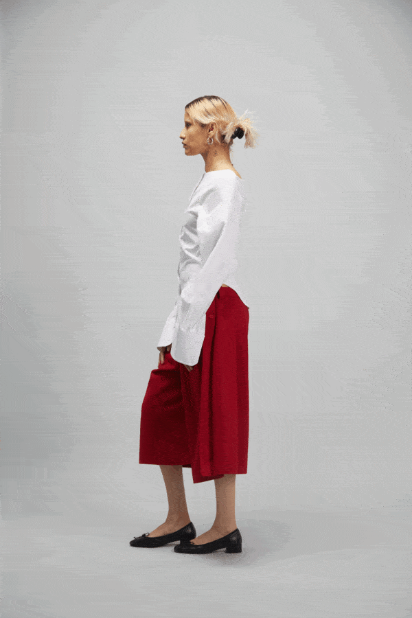 PLEATED BERMUDAS CRIMSON RED - Image 3