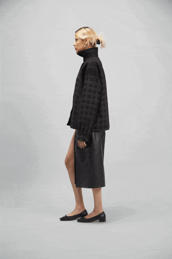 CHECKED OVERSHIRT JACKET BLACK - Image 4