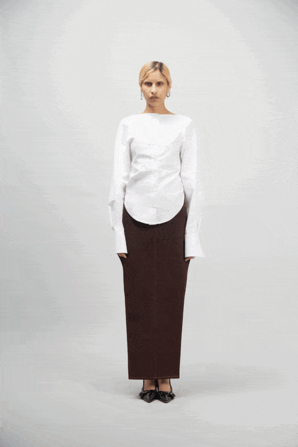 FRONT SKIRT DENIM BROWN - Image 2
