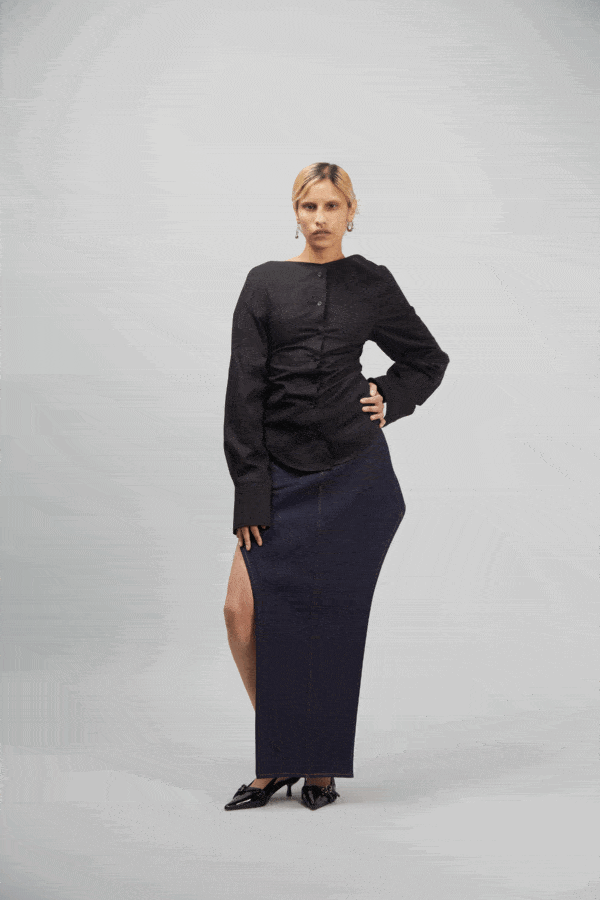 FRONT SKIRT DENIM RAW BLUE - Image 2