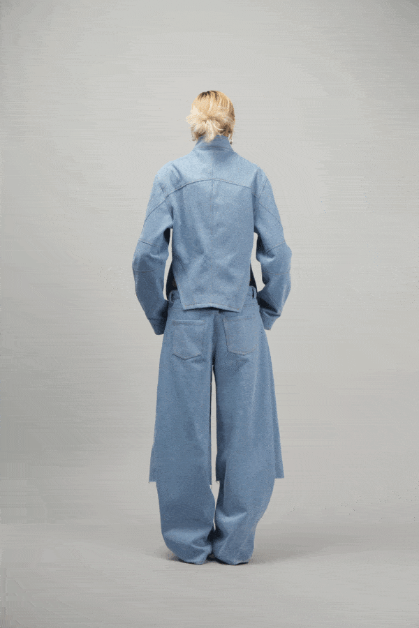 BIKER JACKET DENIM LIGHT BLUE - Image 6
