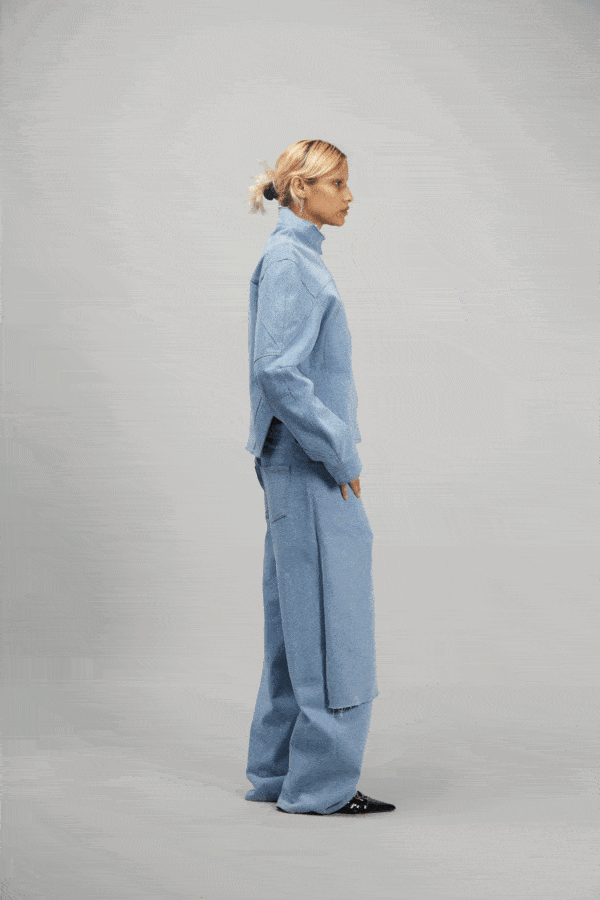 BIKER JACKET DENIM LIGHT BLUE - Image 4