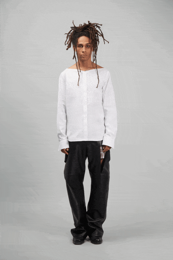 COLLARLESS SHIRT WHITE