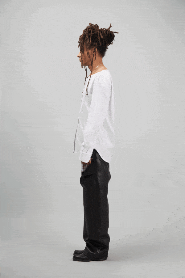 COLLARLESS SHIRT WHITE - Image 2