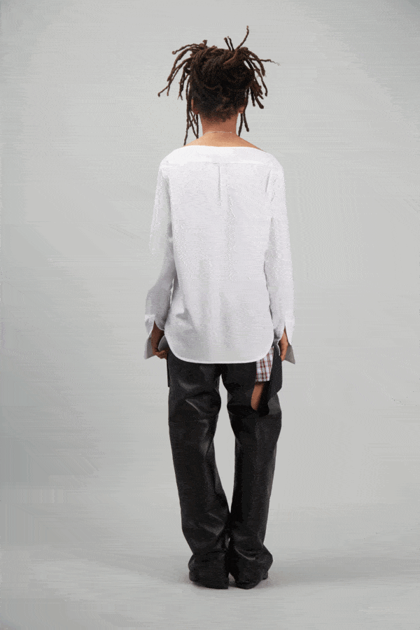 COLLARLESS SHIRT WHITE - Image 3