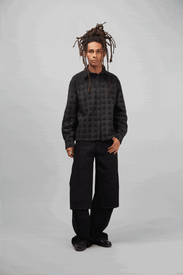 CHECKED OVERSHIRT JACKET BLACK