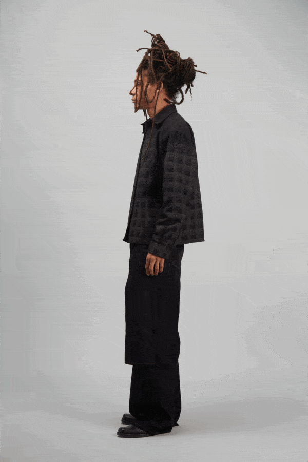CHECKED OVERSHIRT JACKET BLACK - Image 3