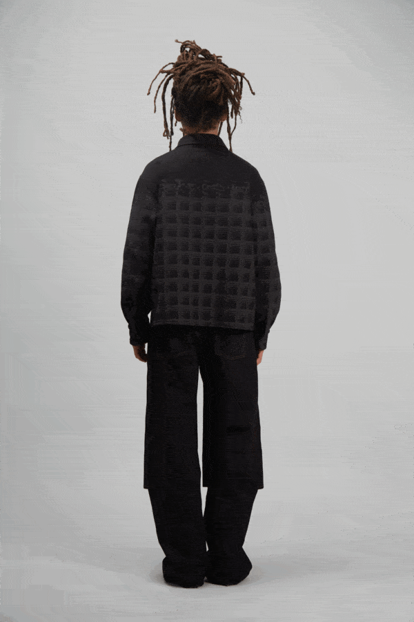 CHECKED OVERSHIRT JACKET BLACK - Image 5