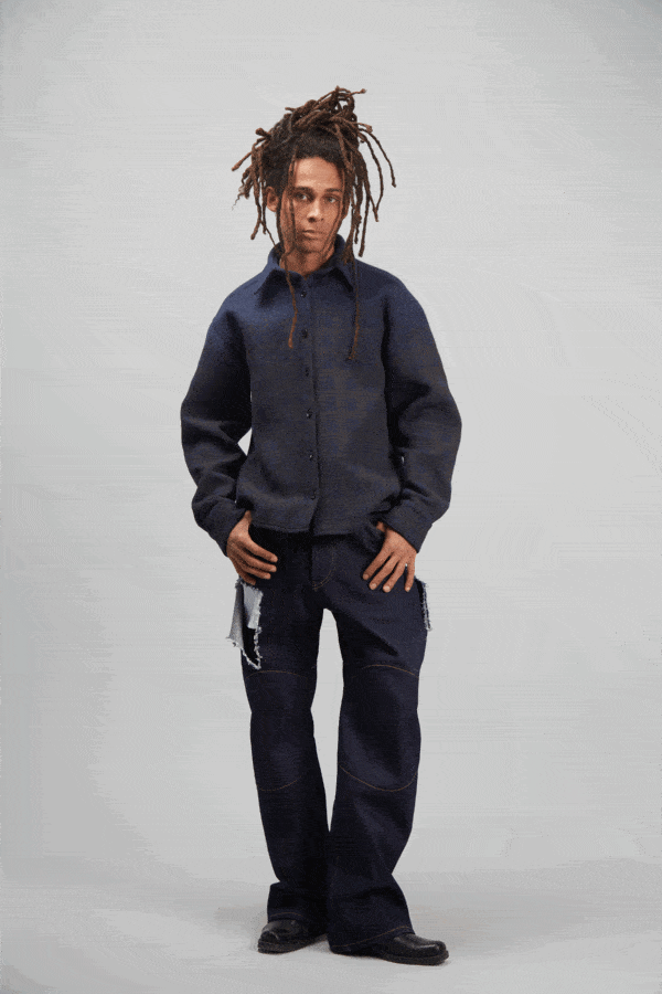 CHECKED OVERSHIRT JACKET BLUE