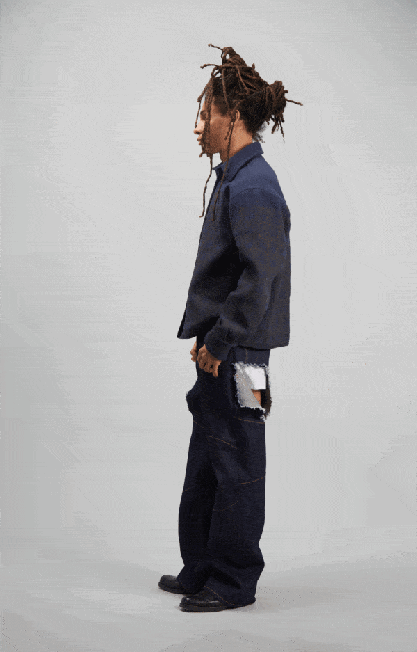 CHECKED OVERSHIRT JACKET BLUE - Image 3