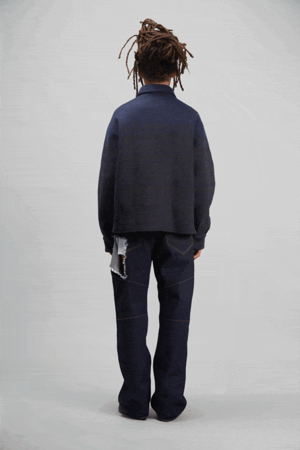 CHECKED OVERSHIRT JACKET BLUE - Image 5