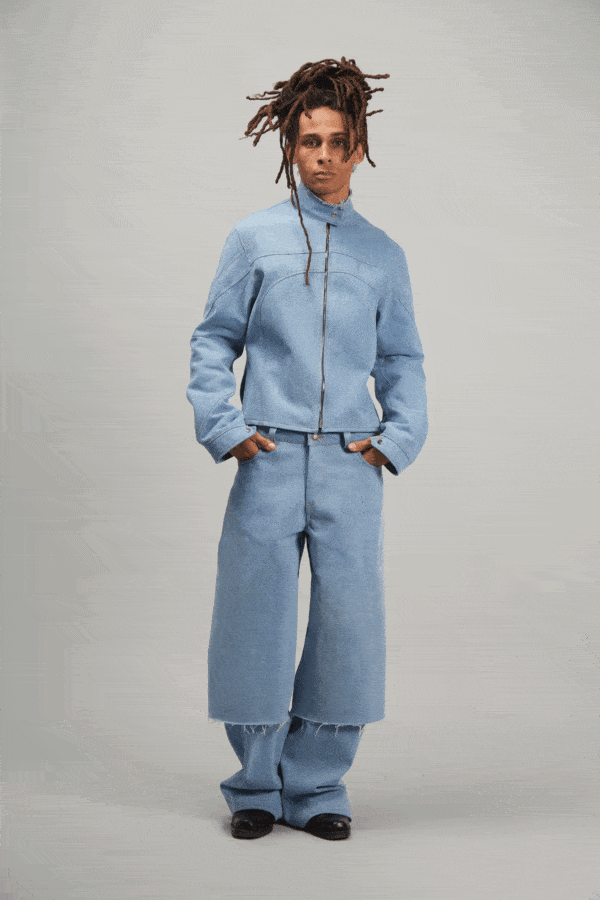 BIKER JACKET DENIM LIGHT BLUE