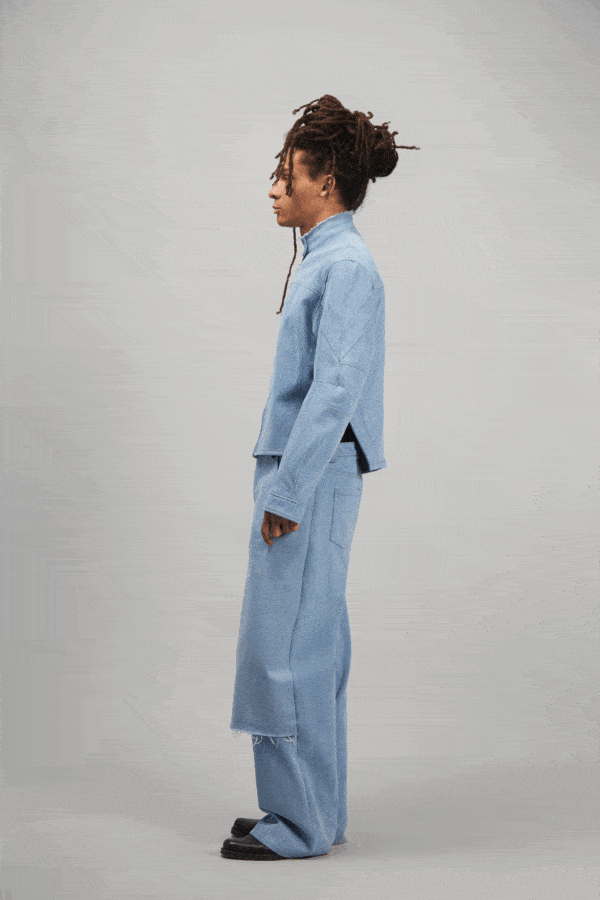 BIKER JACKET DENIM LIGHT BLUE - Image 3